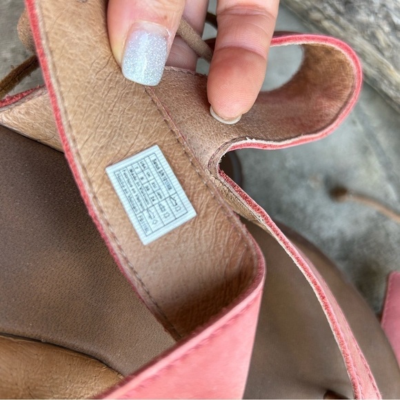 Sanuk Mariposa Yoga leather sandal with heel tie laces Sz-7. D - Picture 7 of 13